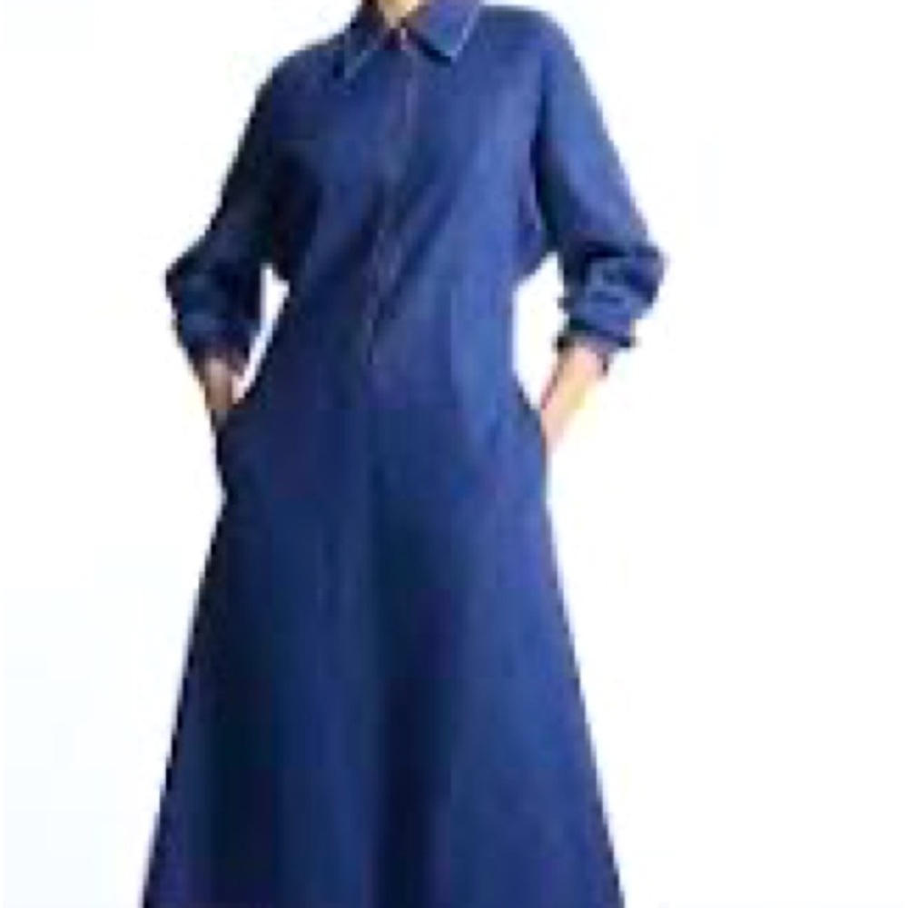 COS Zip-Up Denim Midi Dress